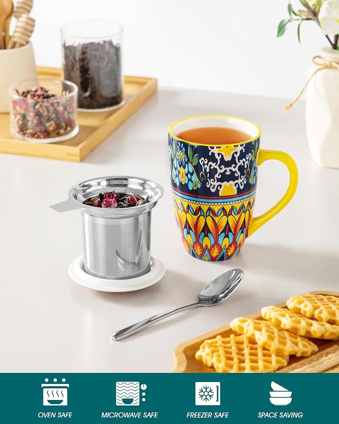 vancasso 18 Oz Tea Infuser Mug - Image 4