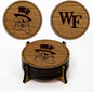 LazerEdge Wake Forest Demon Deacons Wooden Coaster Set - Cherry Wood - Officially Licensed Product - 4-Pack