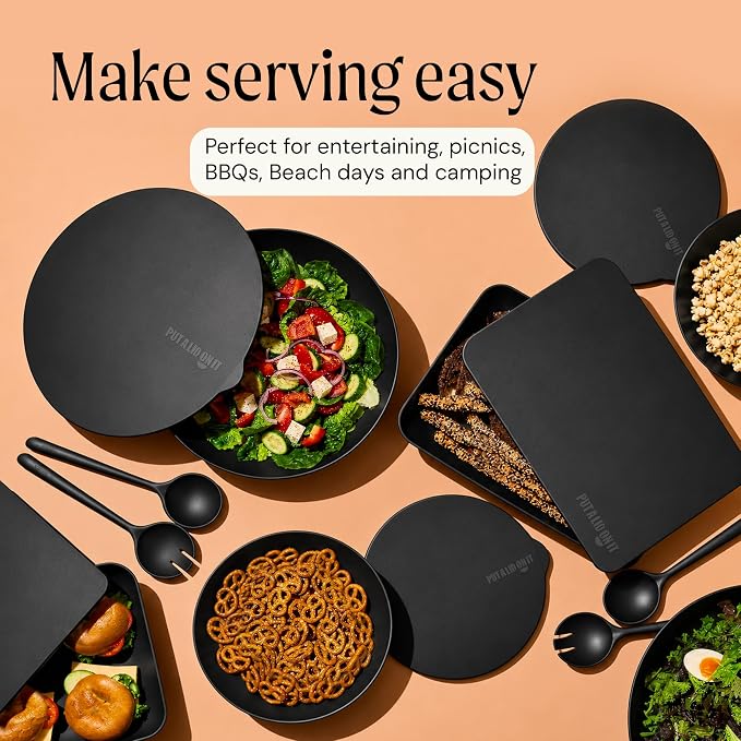 Salad Servers - Spoon and Fork Serving Set, Certified Recycled Food-Safe Plastic - Image 6