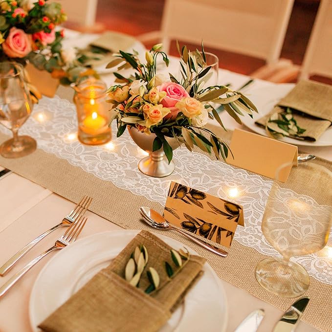 Xinnun 6 Pack Burlap Table Runner - Image 4