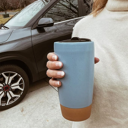 Mora Double Wall Ceramic Coffee Travel Mug - Image 5