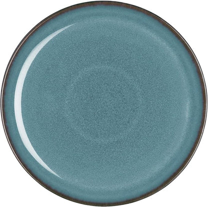 Denby - Azure Coupe Dinner Plate - 10.25in Single Large Dinnerware, Lunch Plates For Everyday Use - Blue Ceramic Stoneware Tableware - Dishwasher & Microwave Safe - Scratch Resistant
