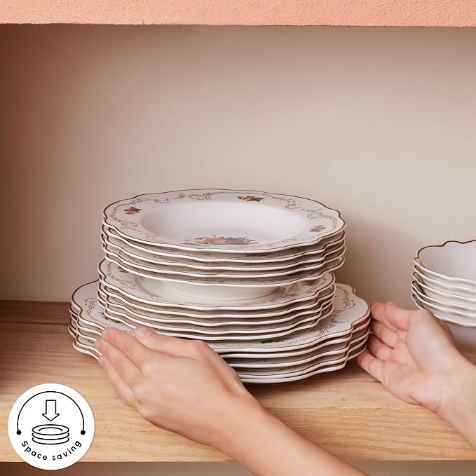 Karaca Forever Bone China Antique 24-Piece Dinner Set - Image 8