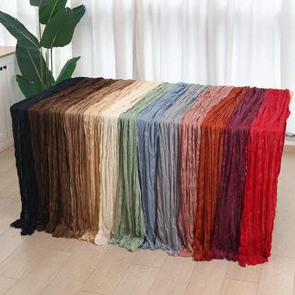 6 Pack Terracotta Cheesecloth Table Runner 120 Inch Boho Wedding Decor | - Image 8