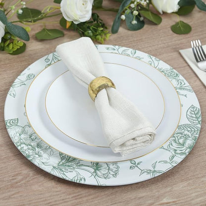 Efavormart 6 Pack Floral Acrylic Charger Plates in French Toile Pattern - Image 7