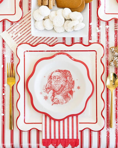 Red Vintage Art Bamboo Plates - Image 4