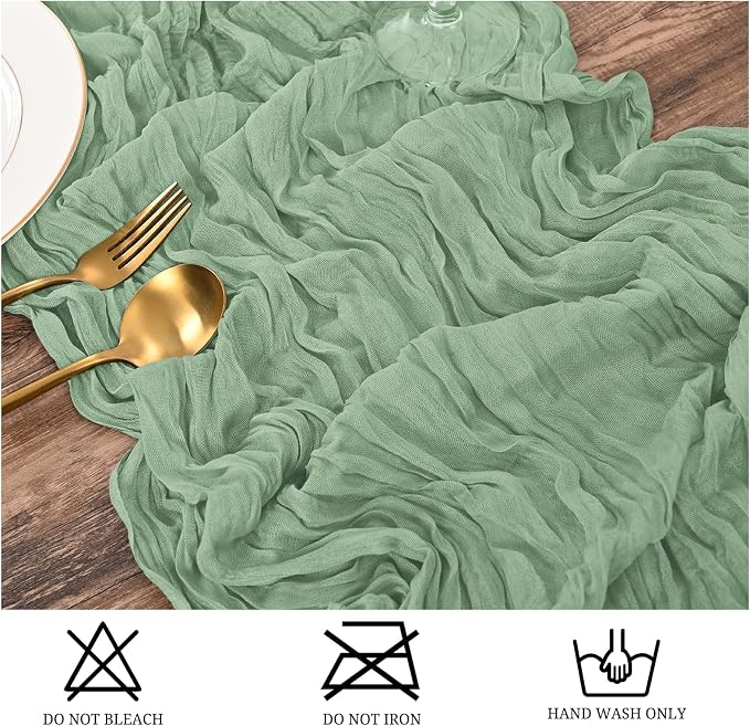 25 Pack Sage Green Table Runner 17 x 108inch Cheesecloth Table Runner Boho - Image 4