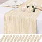 12 Pack Ivory Cheesecloth Table Runner 17x108 Inch Boho Rustic Semi Sheer Gauze by Unknown