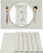 D'Moksha Homes Linen Placemats 14 x 19 Inch - Silver Grey Placemats Set of 6-100% Pure Linen Table Place Mats for Spring, Easter - Handcrafted and Machine Washable