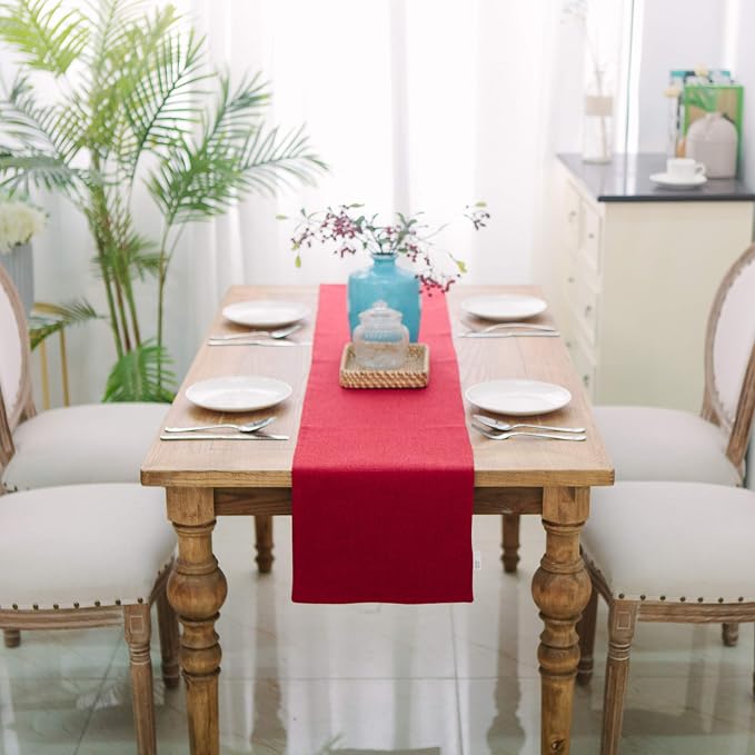 Soft Caddice Faux Linen 2 Side Table Runner, eco-Friendly Fabric Handcrafted - Image 2