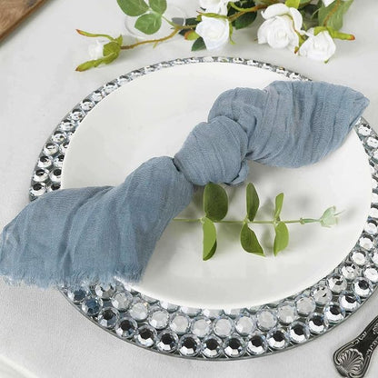 Efavormart 5 Pack 24"x19" Dusty Blue Matte Gauze Cheesecloth Napkins, Serene - Image 3