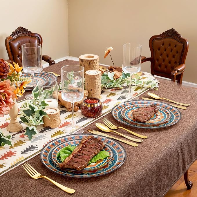 60PCS Bohemian Plastic Plates - Image 4