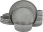 Gibson Elite Pasco 12 Piece Plates and Bowls Reactive Glaze Dishes Stoneware by GibsonHomewares
