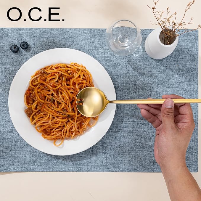O.C.E. Salad Server, Premium Stainless Steel Spoon and Fork Set, 10.3 inch - Image 5