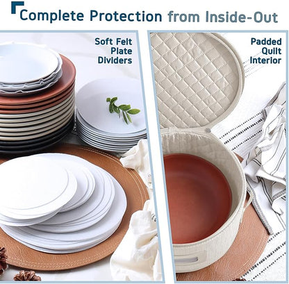 Fine China Storage Containers Hard Shell, 4 Piece Dish Storage Containers - Image 5