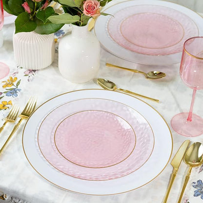 PLASTICPRO 64 Piece Combo Plates Set includes 32-7'' inch Plates & 32-10'' inch - Image 2