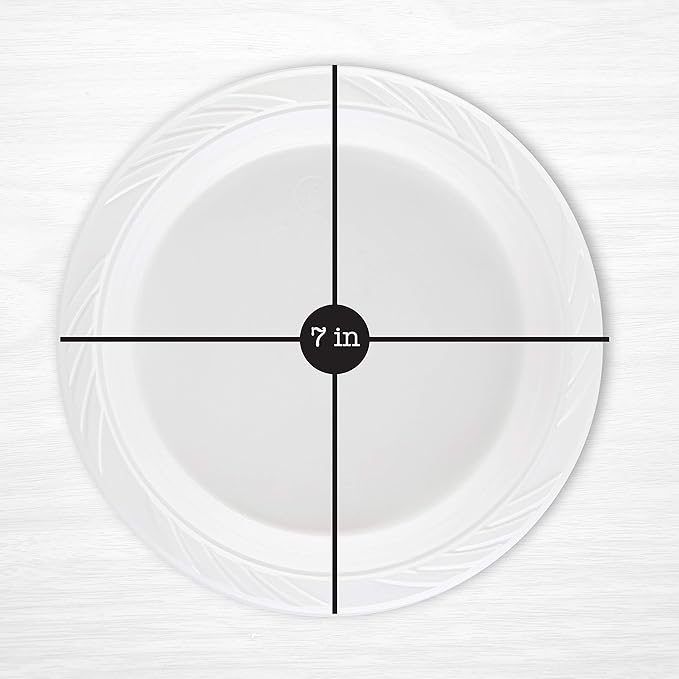 200 Count Disposable 7 Inch White Plastic Plates - Image 2
