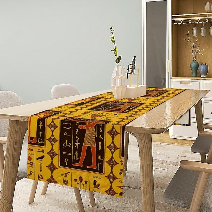 Vintage Ancient Egypt Table Runner Mysterious Old Egypt Theme Egyptian Culture - Image 2