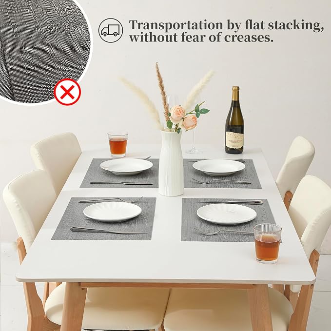 Leetaltree Grey Placemats, Heat Resistant Non-Slip Place mats - Image 7