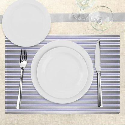 Ambesonne Modern Place Mats Set of 4, Stripe Tube Like Bars Animation Inspired Digital Minimalist Graphic Art, Washable Fabric Placemats for Dining Table, Standard Size, Lavender Grey