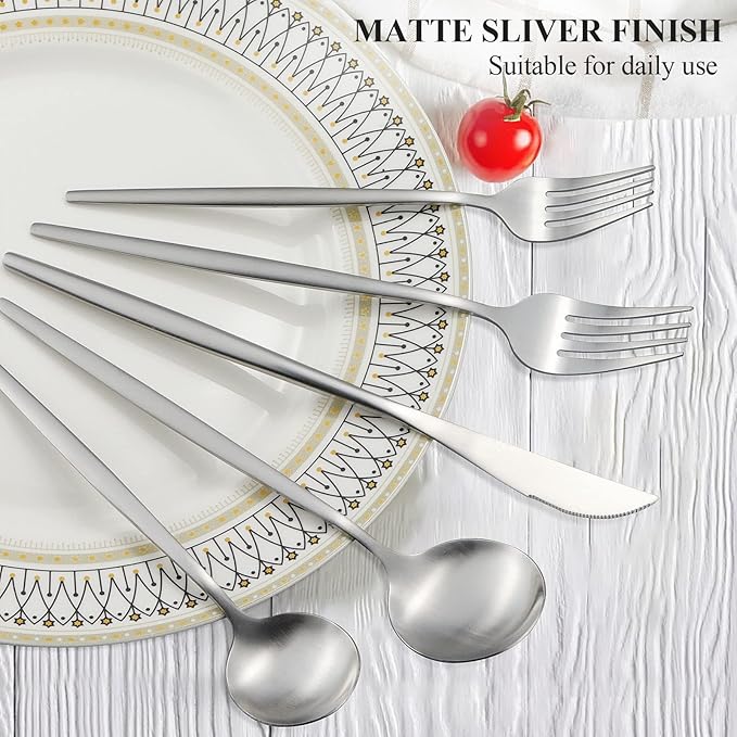 Silverware Set for 4, 20 Piece Flatware Set, Cutlery Tableware set Include - Image 3