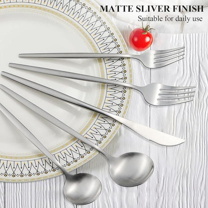 Silverware Set for 12, 60 Piece Flatware Set, Cutlery Tableware set Include - Image 3