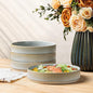 theterra 7.5'' Ceramic Pasta Bowls, Salad Bowls Set of 4, Stoneware Serving Bowls for Fruits, Noodle, Dinner, House-warming Wedding Present, Desert Sage