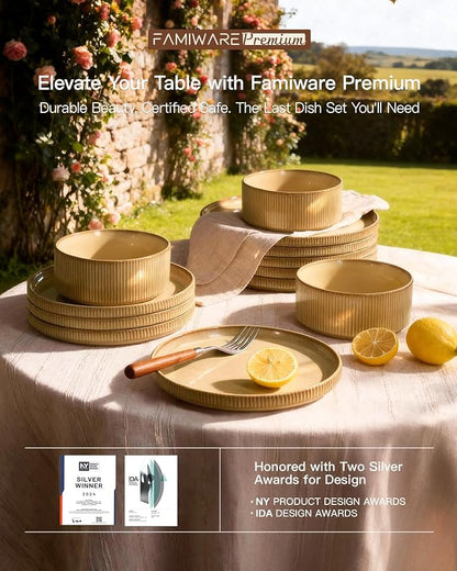 Stoneware Dinnerware Sets, Reactive Glaze Dishes Set - Image 7