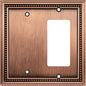 Henne Bery Sunken Pearls Heavy Duty Decorative Wall Plate Switch Plate Outlet Cover (Blank/Decorator, Antique Copper)