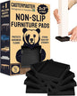 CasterMaster Square Non-Slip Furniture Pads - 3 in x 3 in, Pack of 8, Black - Stoppers to Prevent Sliding - Floor Protectors for Furniture - Noise Reduction & Caster Cups for Vinyl Floors
