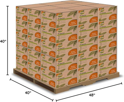 Raj Palm Leaf Plates Bulk [50-Pack] 7" Square Plates(100 CASES - 5000 PACK) like Bamboo plates Disposable, Strong, Decorative Compostable Tableware for weddings, Lunch, Dinner, Birthday, Camping