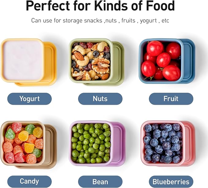 ISSEVE 8Pack 6oz Silicone Snack Containers - Image 3