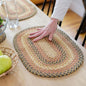 Homespice Russet Jute Braided Oval Placemats, Warm Country Decor, Set of 6, 13x19 Multicolor Table Mats - Vibrant Colors, Durable, Easy to Clean and Protects Furniture