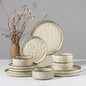 HaWare Dinnerware Sets, 12-Piece Plates and Bowls Set, Saturn Khaki | Stoneware by HaWare