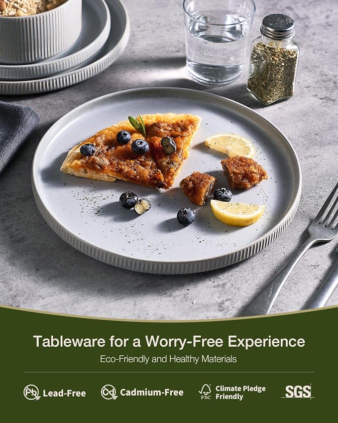 Famiware Star Stoneware Dinnerware Set, Reactive Glaze Plates & Bowls - Image 4