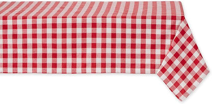 DII Checkered Tabletop Collection 100% Cotton, Machine Washable, Tablecloth by DII