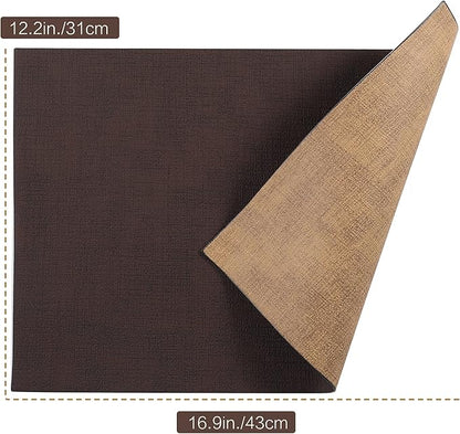 SUEH DESIGN Leather Placemats Set of 6 Reversible Table Mats Heat Resistant Waterproof No-Slip Place Mats for Dining Table Kitchen Parties