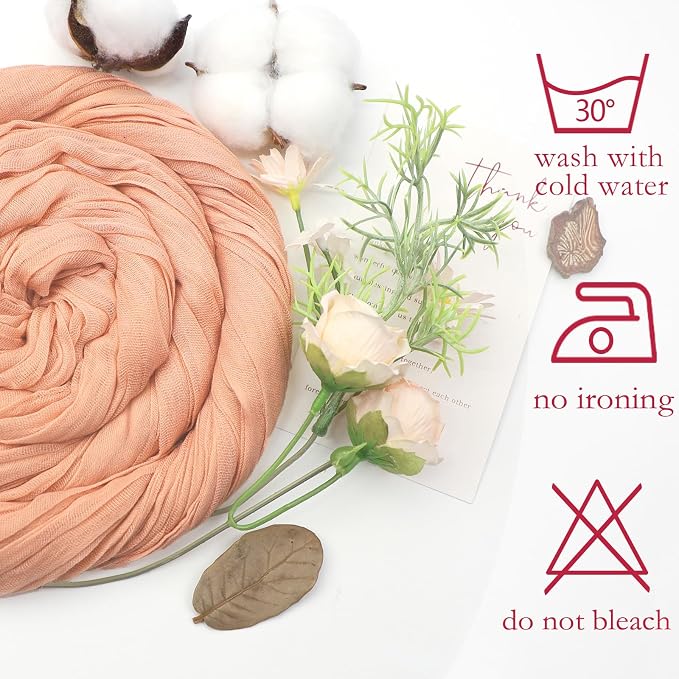 6 Pack Blush Pink Cheesecloth Table Runner 35 x 120 Inch | Boho Gauze Cheese - Image 5