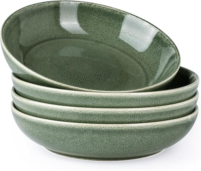 AmorArc 8.5’’ Ceramic Pasta Bowls Set of 4, 36oz Large Stoneware Bowls Set | by AmorArc