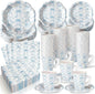 Pickmesh 252 Pcs Blue Bow Floral Tea Party Supplies by Pickmesh