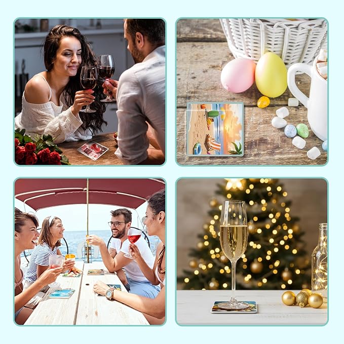 16 Pcs Sublimation Glass Coaster Blanks, 4 x 4 Inch Square Sublimation Coaster - Image 6