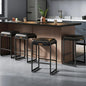 VASAGLE EKHO Collection - Bar Stools Set of 4, Counter Height Bar Stools, Synthetic Leather with Stitching, Mid-Century Modern Counter Stools, 26-Inch Tall, Kichen Home Bar Dining Room, Ink Black