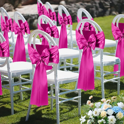 VACVELT Hot Pink Satin Table Runners, 12x72 Inch, 2 Pack, Scalloped Edge | - Image 9