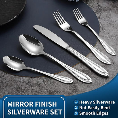 Silverware Set for 8, 40-Piece Flatware Set Include Spoons And Forks Set - Image 3
