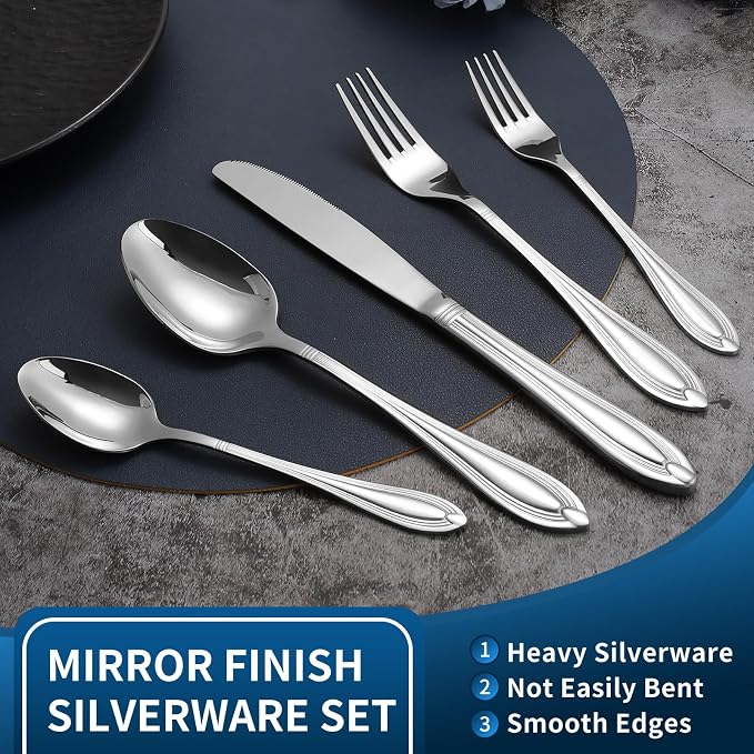 Silverware Set for 4, 20-Piece Flatware Set Include Spoons And Forks Set - Image 3