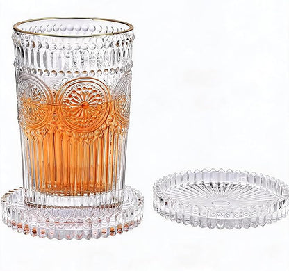 Modern Clear Coasters Set of 2- Glass Cup Coaster by Unknown