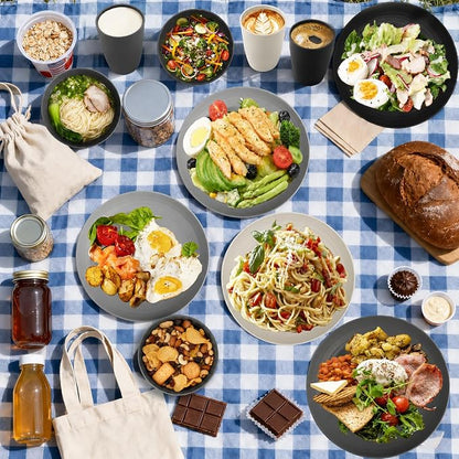 20 PCS Wheat Straw Plates and Bowls Sets, Kids Dishes Dinnerware Sets - Image 8