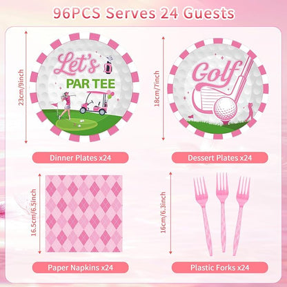 96 Pcs Golf Party Decorations, Cute Golf Themed Tableware Set Party Supplies - Image 2