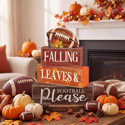Moucuny 4 Pcs Fall Football Table Decorations - Image 2