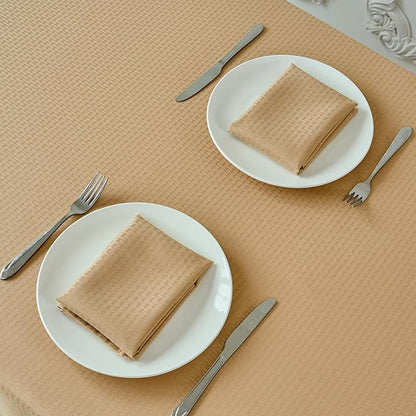 maxmill Cloth Napkins 20 x 20 Inch Weaved Texture Pattern Soft Comfortable and Luxury Serviette for Restaurant Family Dinners Weddings Parties and Banquets Set of 4 Pieces, Beige